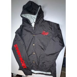 Logic Everybody Concert Tour Windbreaker Jacket Black Red Mens 2XL Hooded Snap
